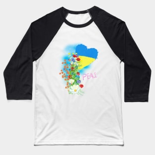 ukrainian flag with colors, peace to ukraine Baseball T-Shirt